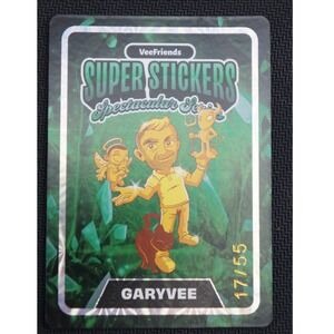 VeeFriends Super Stickers Spectacular Series GaryVee 17/55 Gold On Emerald EUC